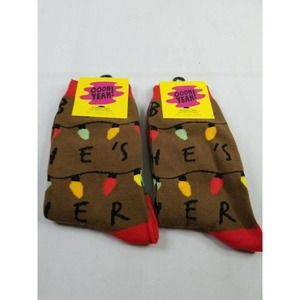 Oooh Yeah! Womens Novelty Crew Socks 2pk Stranger Things Size 5-10 Shoe Christma